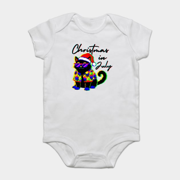 Glitch Cat Christmas in July Baby Bodysuit by The WYLD Tribe